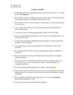 Grammar Checklist