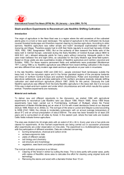 Slash-and-Burn Experiments to Reconstruct Late Neolithic Shifting