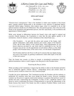 The Senate`s Duty to Provide Advice and Consent