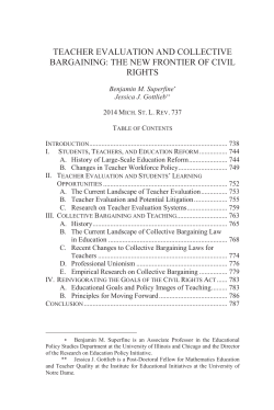 Teacher Evaluation and Collective Bargaining