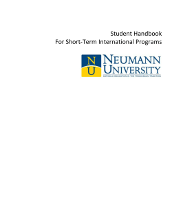 Student Handbook For Short-Term International Programs