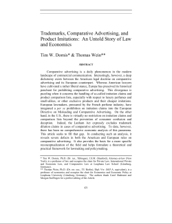 Trademarks, Comparative Advertising, and Product Imitations: An
