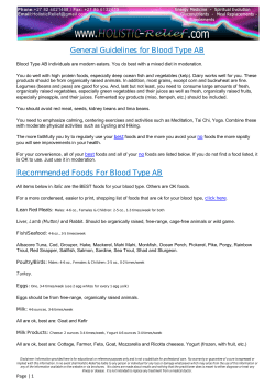 General Guidelines for Blood Type AB