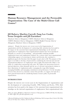 Human Resource Management and the Permeable Organization