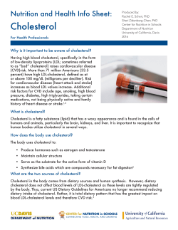 Cholesterol - UC Davis Department of Nutrition