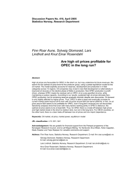 Are High Oil Prices Profitable for OPEC in the Long Run?
