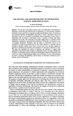 the history and historiography of information science