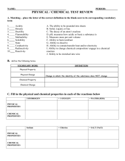 physical / chemical test review