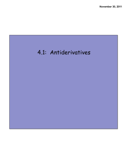 4.1: Antiderivatives