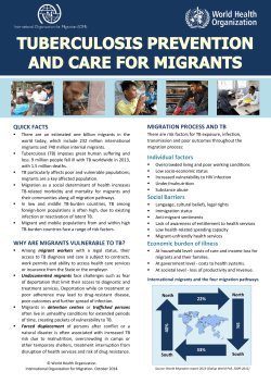 QUICK FACTS WHY ARE MIGRANTS VULNERABLE TO TB
