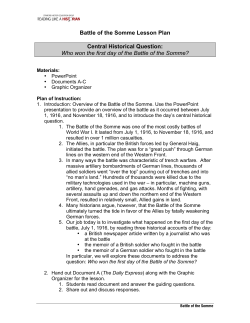 Battle of the Somme Lesson Plan - Bremen High School District 228