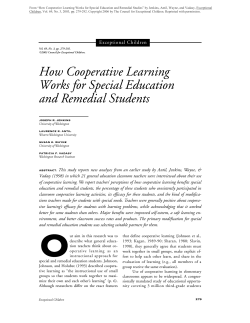 How Cooperative Learning Works for Special Education