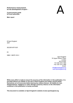 Performance measurement for the development of sport –