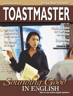 Do You Have Charisma? - Toastmasters International