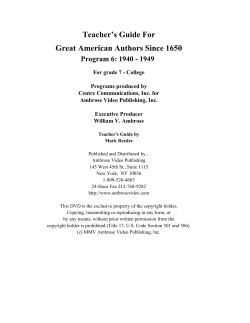 Teacher`s Guide For Great American Authors Since