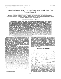 Poliovirus Mutant That Does Not Selectively Inhibit Host Cell Protein