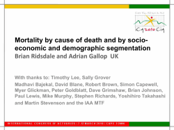 Mortality by cause of death and by socio- economic