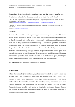 Grounding the flying triangle: activity theory and the production of