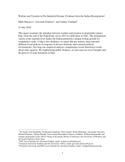 1 Warfare and Taxation in Pre-Industrial Europe: Evidence