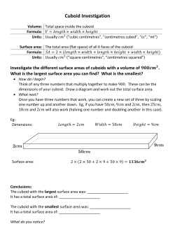 Cuboid Investigation