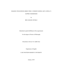 Chapter 1: Amy Lowell and &ldquo;The New Movement&rdquo; of American Verse