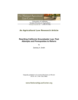 Rewriting California Groundwater Law