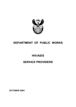 DEPARTMENT OF PUBLIC WORKS HIV/AIDS SERVICE PROVIDERS