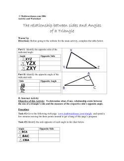 The relationship between sides and Angles of a Triangle