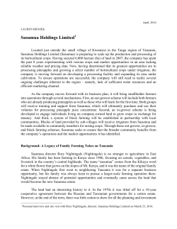 Sasumua Holdings Limited1