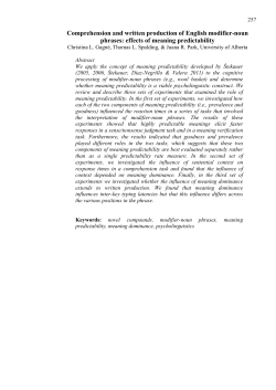 Comprehension and written production of English modifier