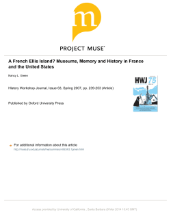 A French Ellis Island? Museums, Memory and History in