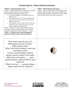 Math Calendar Cards: Money (Pennies and Dimes)