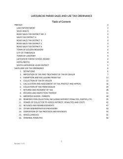 lafourche parish sales and use tax ordinance