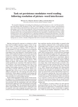 Task set persistence modulates word reading following resolution of