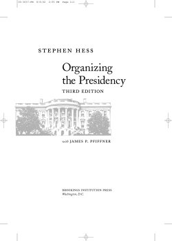 Organizing the Presidency