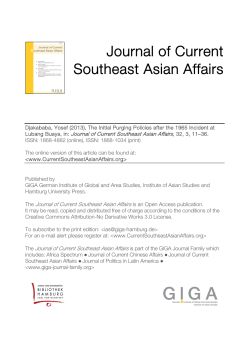 The Initial Purging Policies after the 1965 Incident at Lubang Buaya