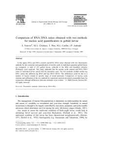 Comparison of RNA/DNA ratios obtained with two methods