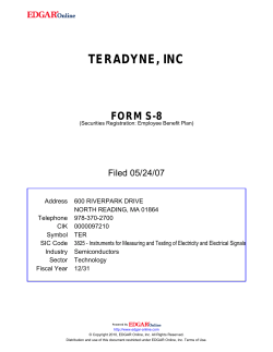 teradyne, inc - Investor Relations Overview