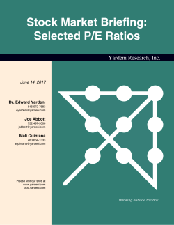 Stock Market Briefing: Selected P/E Ratios