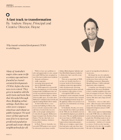 A fast track to transformation By Andrew Hoyne, Principal and