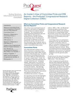 An Insider`s View of Committee Prints and CRs Reports