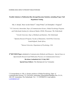 Possible Solution to Publication Bias through