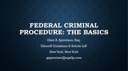 Federal criminal procedure: The basics