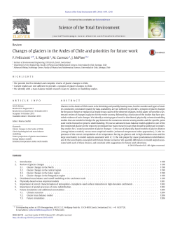 Changes of glaciers in the Andes of Chile and priorities for future work