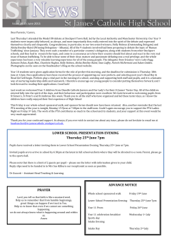Issue 34 - St James` Catholic High School
