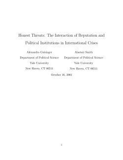 Honest Threats: The Interaction of Reputation and Political