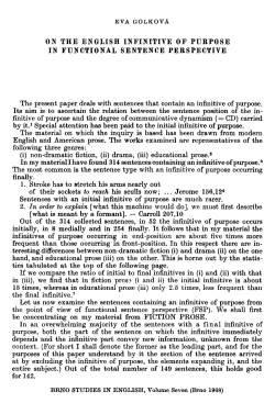 on the english infinitive of purpose in functional sentence perspective