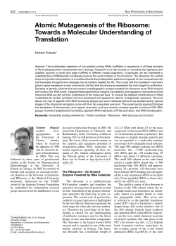 Atomic Mutagenesis of the Ribosome: Towards a