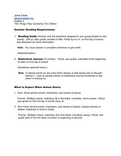 Jamie Fields  English 4 The Things They Carried