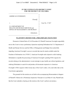 May 4, 2017 &ndash; Motion for Preliminary Injunction